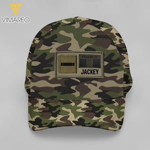 Personalized French Soldier Camo Peaked Cap Printed 22APR-MQ06