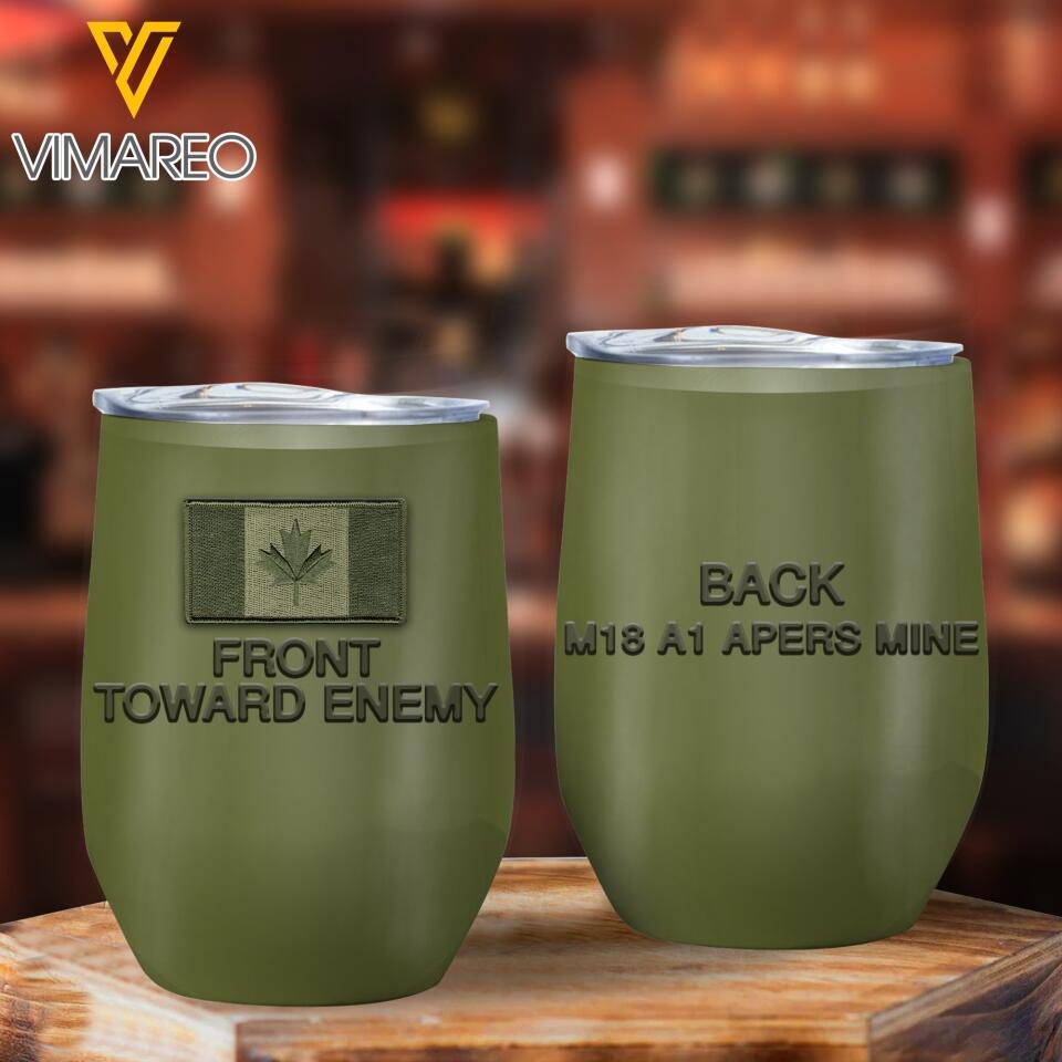 Personalized Canadian Soldier/Veterans Wine Tumbler Printed QTHC0604