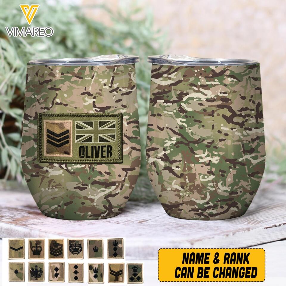 Personalized British Soldier Wine Tumbler Printed 22APR-LN07