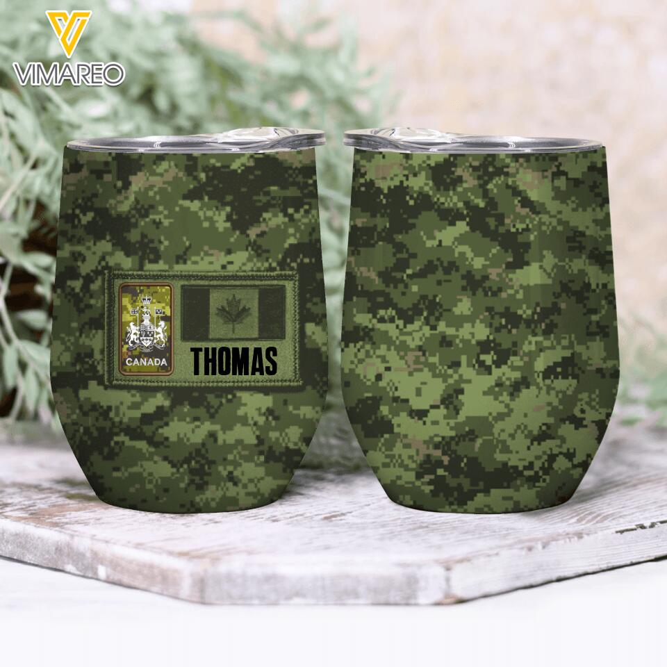 Personalized Canadian Soldier Wine Tumbler Printed 22APR-LN07