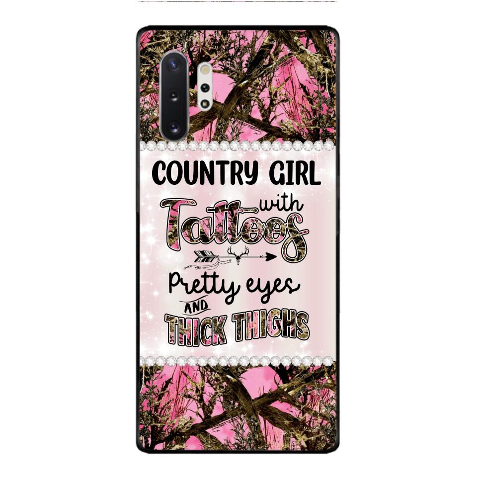 PERSONALIZED COUNTRY GIRL WITH TATTOOS PRETTY EYES AND THICK THINGS PHONECASE QTTN0704