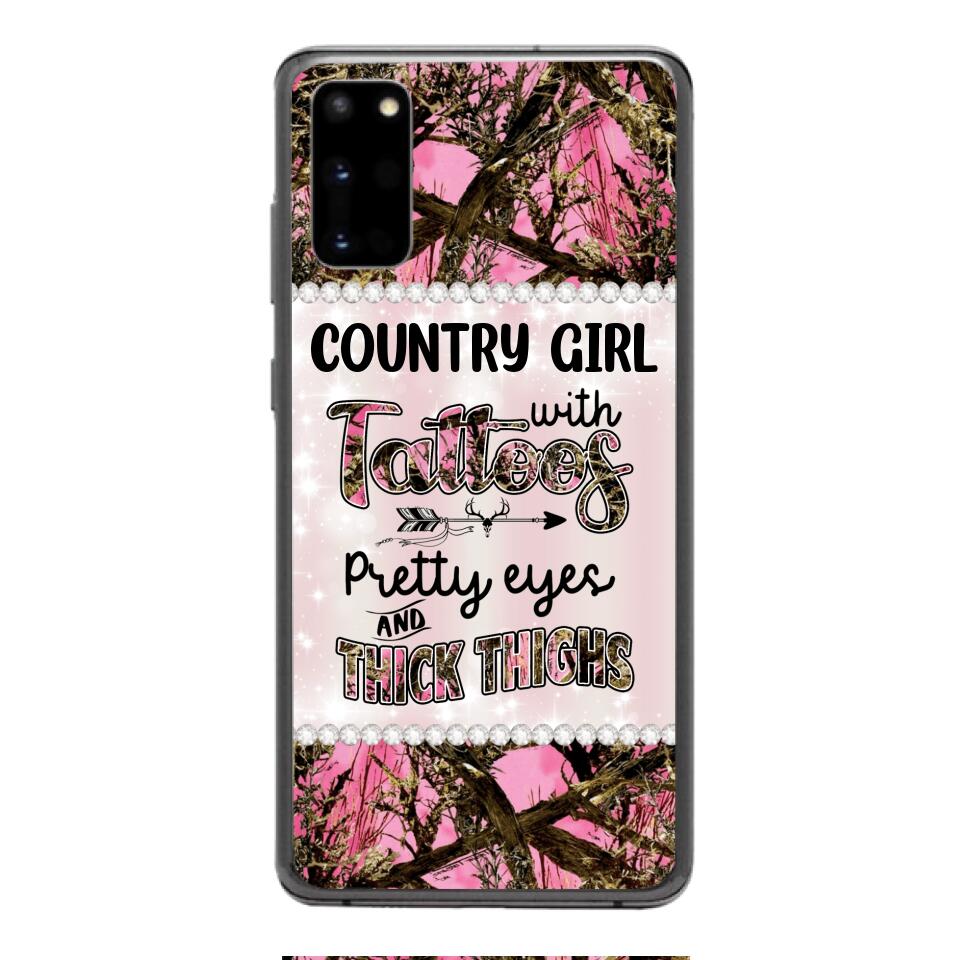 PERSONALIZED COUNTRY GIRL WITH TATTOOS PRETTY EYES AND THICK THINGS PHONECASE QTTN0704