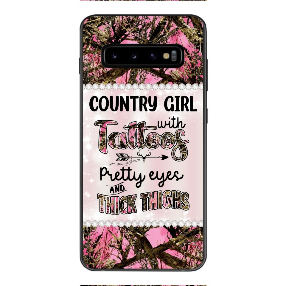PERSONALIZED COUNTRY GIRL WITH TATTOOS PRETTY EYES AND THICK THINGS PHONECASE QTTN0704