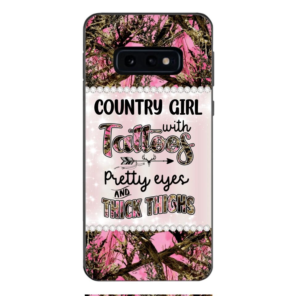 PERSONALIZED COUNTRY GIRL WITH TATTOOS PRETTY EYES AND THICK THINGS PHONECASE QTTN0704