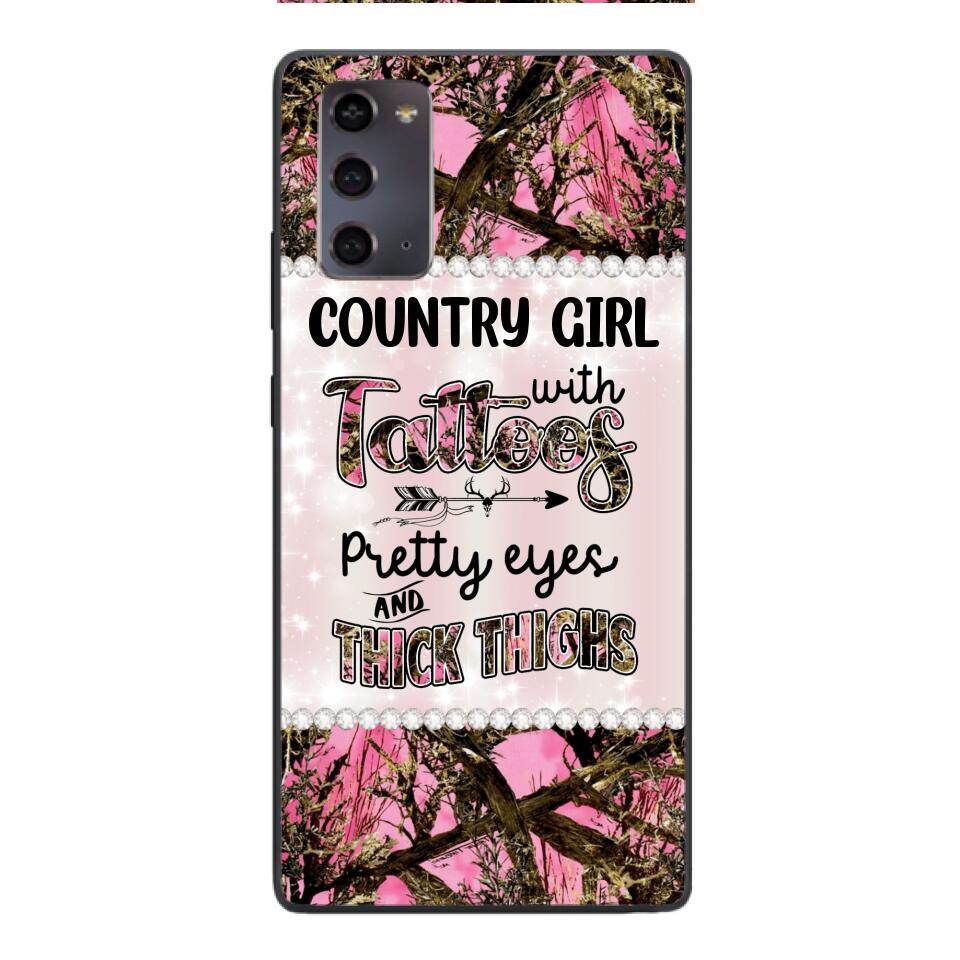 PERSONALIZED COUNTRY GIRL WITH TATTOOS PRETTY EYES AND THICK THINGS PHONECASE QTTN0704