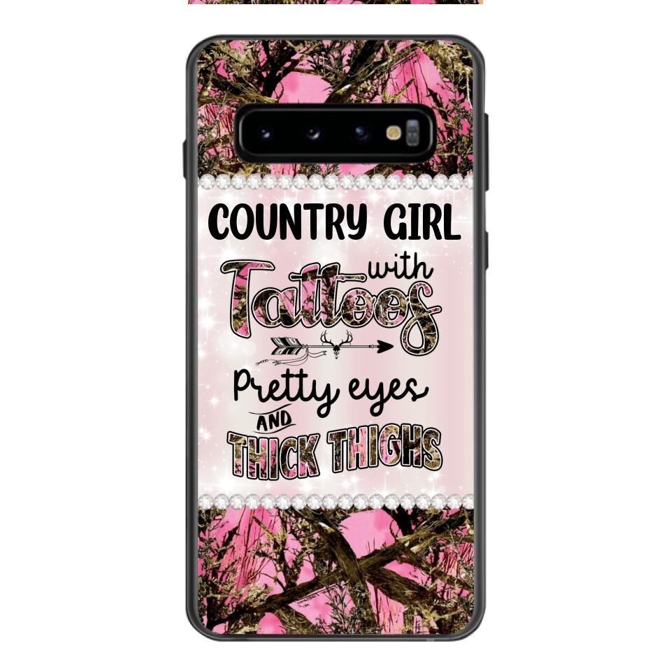 PERSONALIZED COUNTRY GIRL WITH TATTOOS PRETTY EYES AND THICK THINGS PHONECASE QTTN0704
