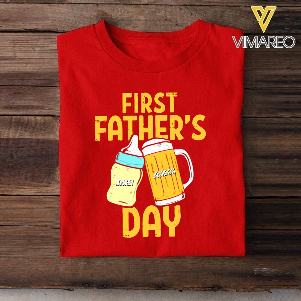 Personalized First Father's Day Tshirt QTVQ0804