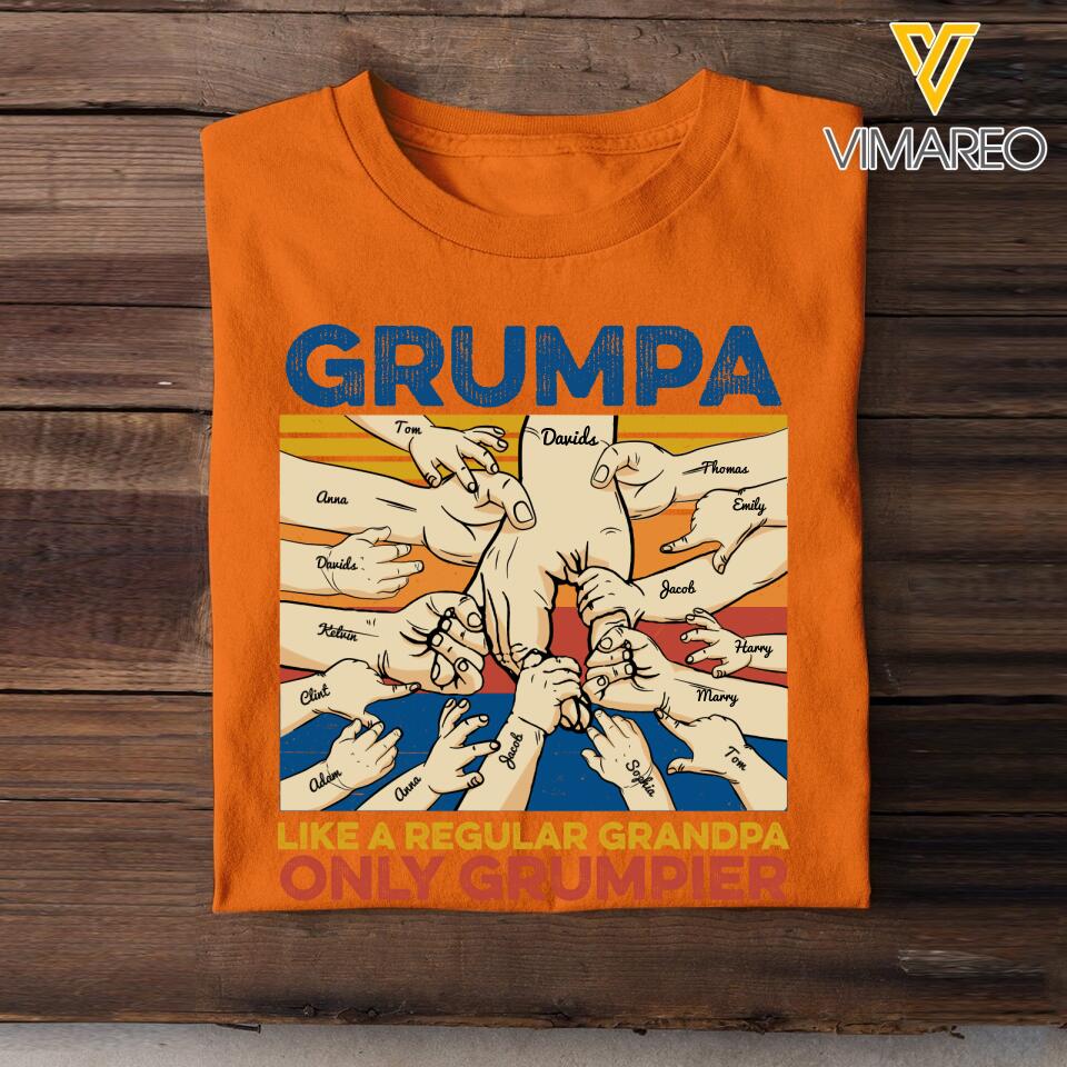 Personalized Grumpa & kid name for Father's day gift shirt