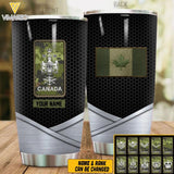 Personalized Canadian Veterans/Soldier Tumbler Printed 22APR-LN08