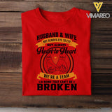 PERSONALIZED HUSBAND AND WIFE HEART TO HEART WE'RE A TEAM TSHIRT QTDT1204