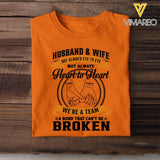 PERSONALIZED HUSBAND AND WIFE HEART TO HEART WE'RE A TEAM TSHIRT QTDT1204