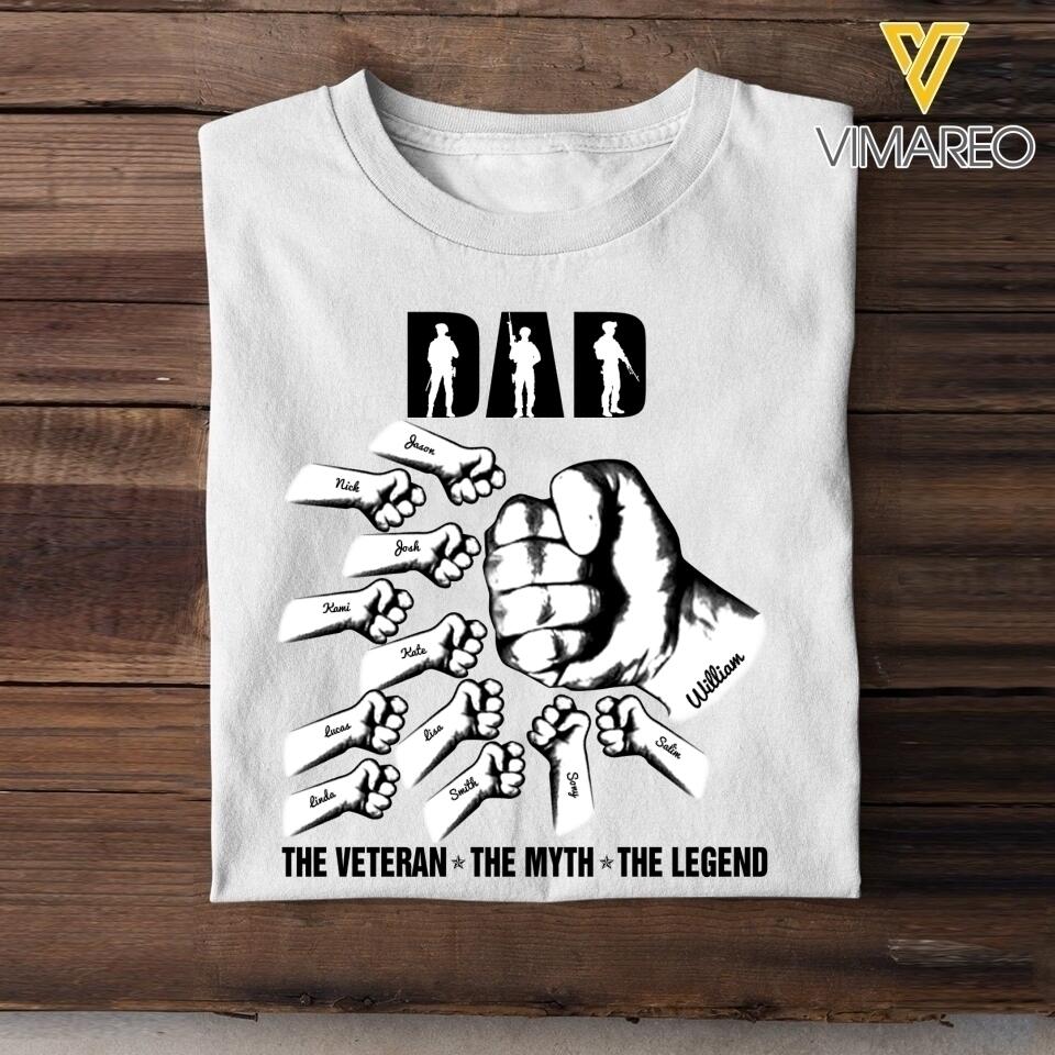 PERSONALIZED THE VETERAN THE MYTH DAD TSHIRT 3T 1204