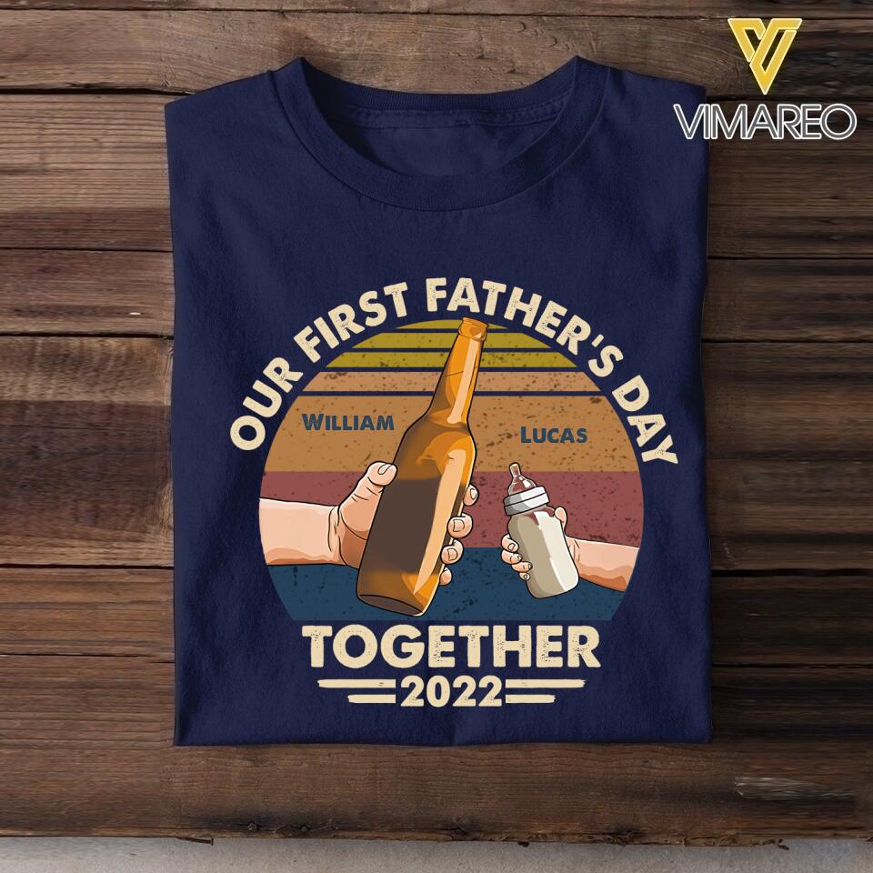 DH Personalized Our First Father's Day Together 2022 Tshirt Printed MQ1304