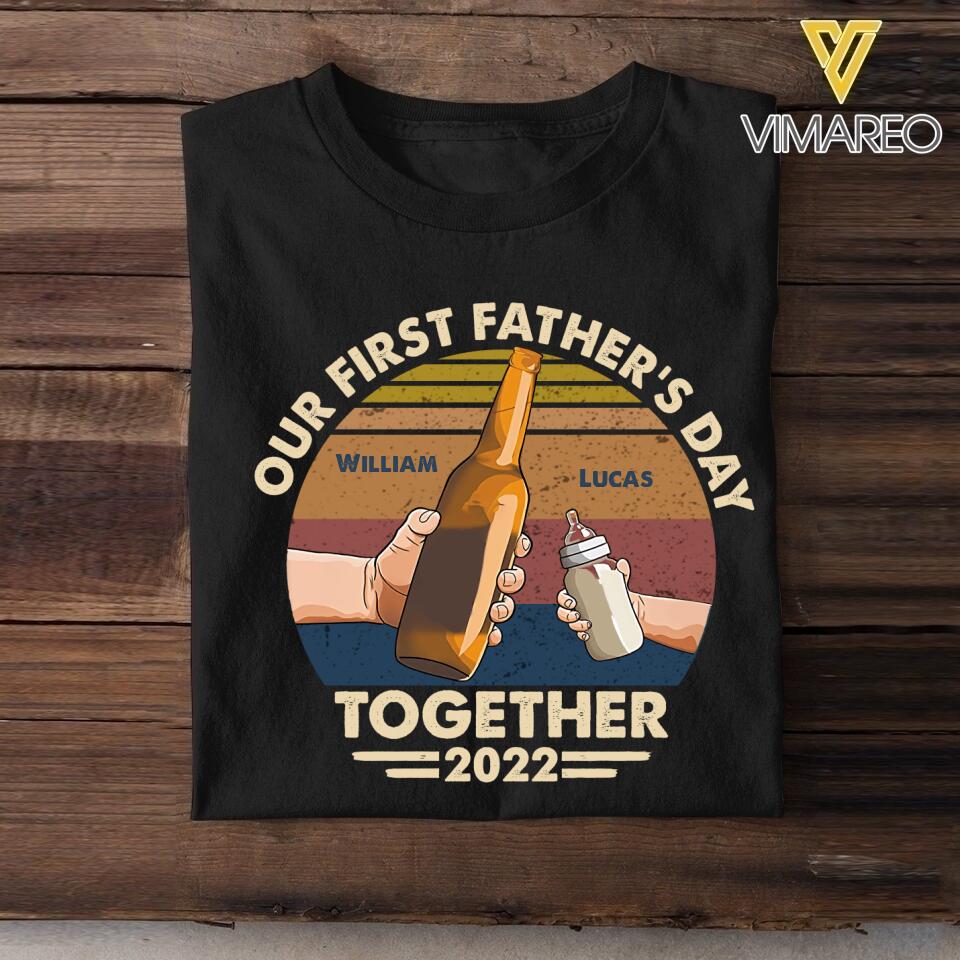 DH Personalized Our First Father's Day Together 2022 Tshirt Printed MQ1304