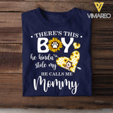 PERSONALIZED THERE IS THIS DOG BOY OR GIRL STOLE MY HEART TSHIRT QTDT1404