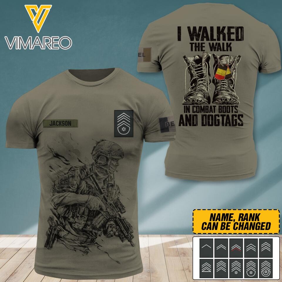 DH Personalized Belgian Soldier/Veterans Tshirt 3D Printed MQ1404