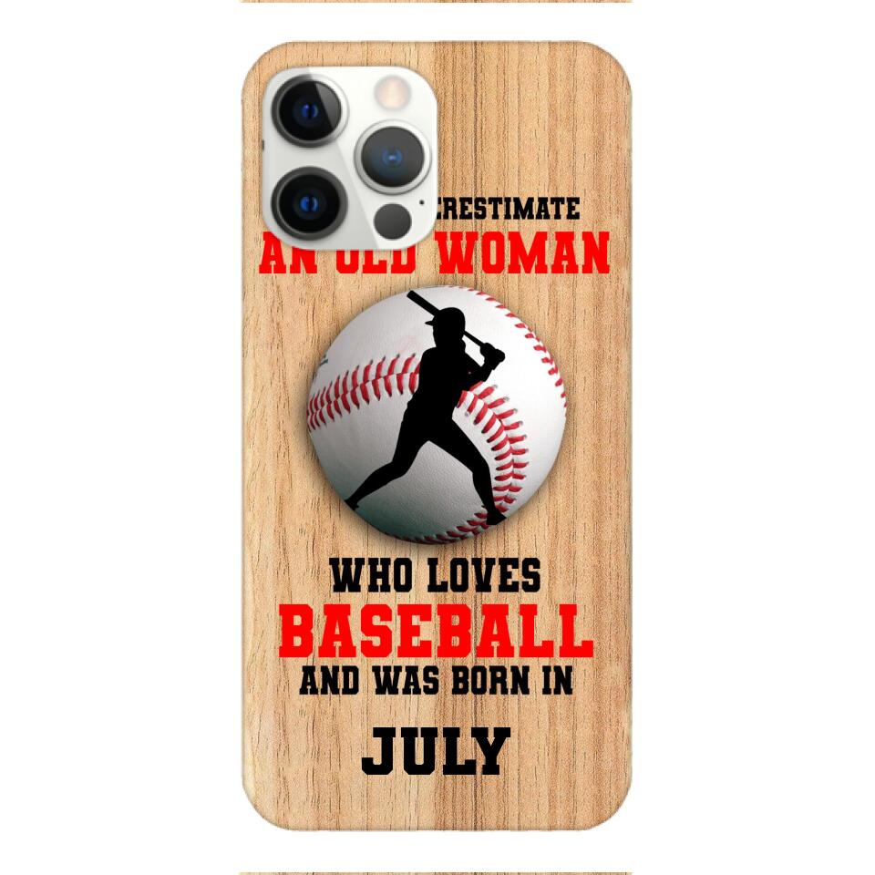 PERSONALIZED OLD WOMAN BASEBALL PHONECASE M3Q 1404