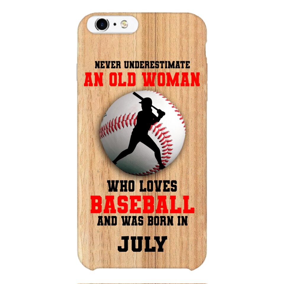 PERSONALIZED OLD WOMAN BASEBALL PHONECASE M3Q 1404
