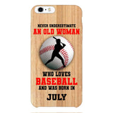 PERSONALIZED OLD WOMAN BASEBALL PHONECASE M3Q 1404