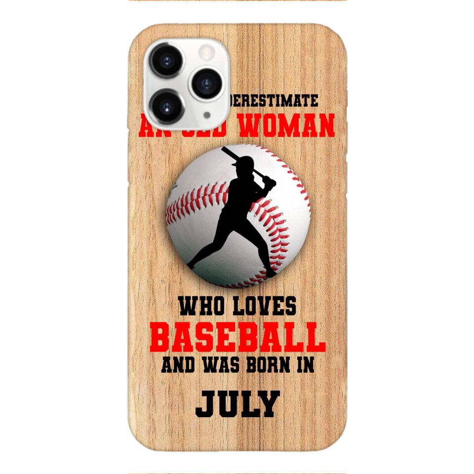 PERSONALIZED OLD WOMAN BASEBALL PHONECASE M3Q 1404