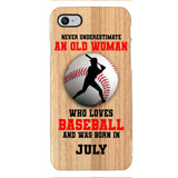 PERSONALIZED OLD WOMAN BASEBALL PHONECASE M3Q 1404