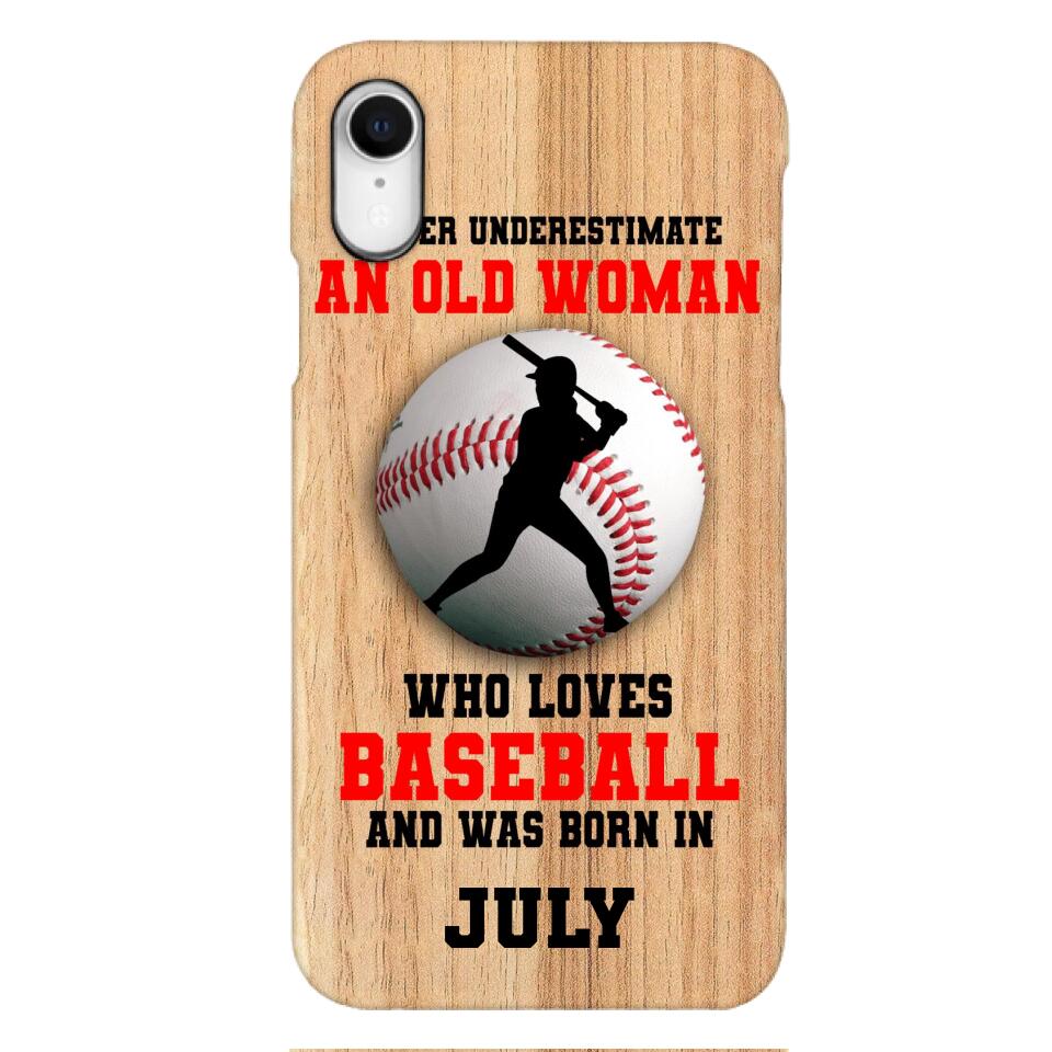 PERSONALIZED OLD WOMAN BASEBALL PHONECASE M3Q 1404