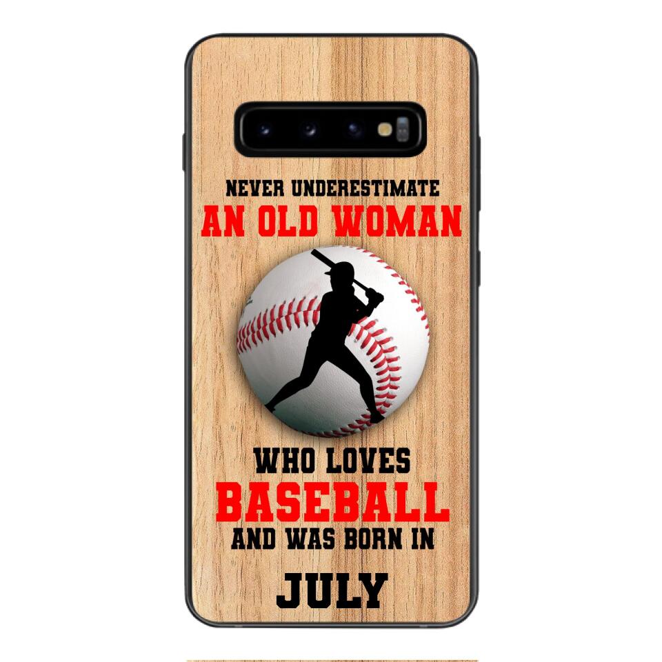 PERSONALIZED OLD WOMAN BASEBALL PHONECASE M3Q 1404