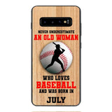 PERSONALIZED OLD WOMAN BASEBALL PHONECASE M3Q 1404