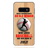 PERSONALIZED OLD WOMAN BASEBALL PHONECASE M3Q 1404