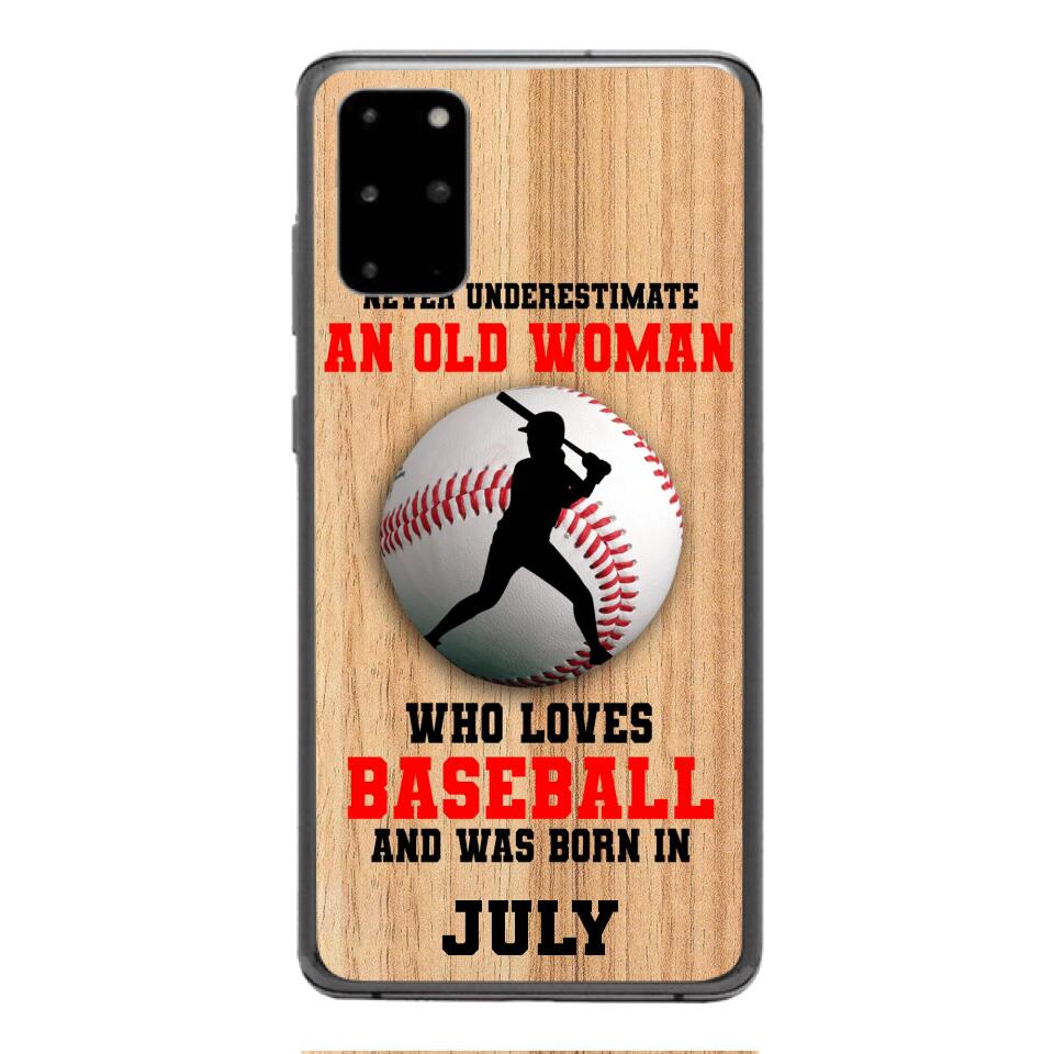 PERSONALIZED OLD WOMAN BASEBALL PHONECASE M3Q 1404