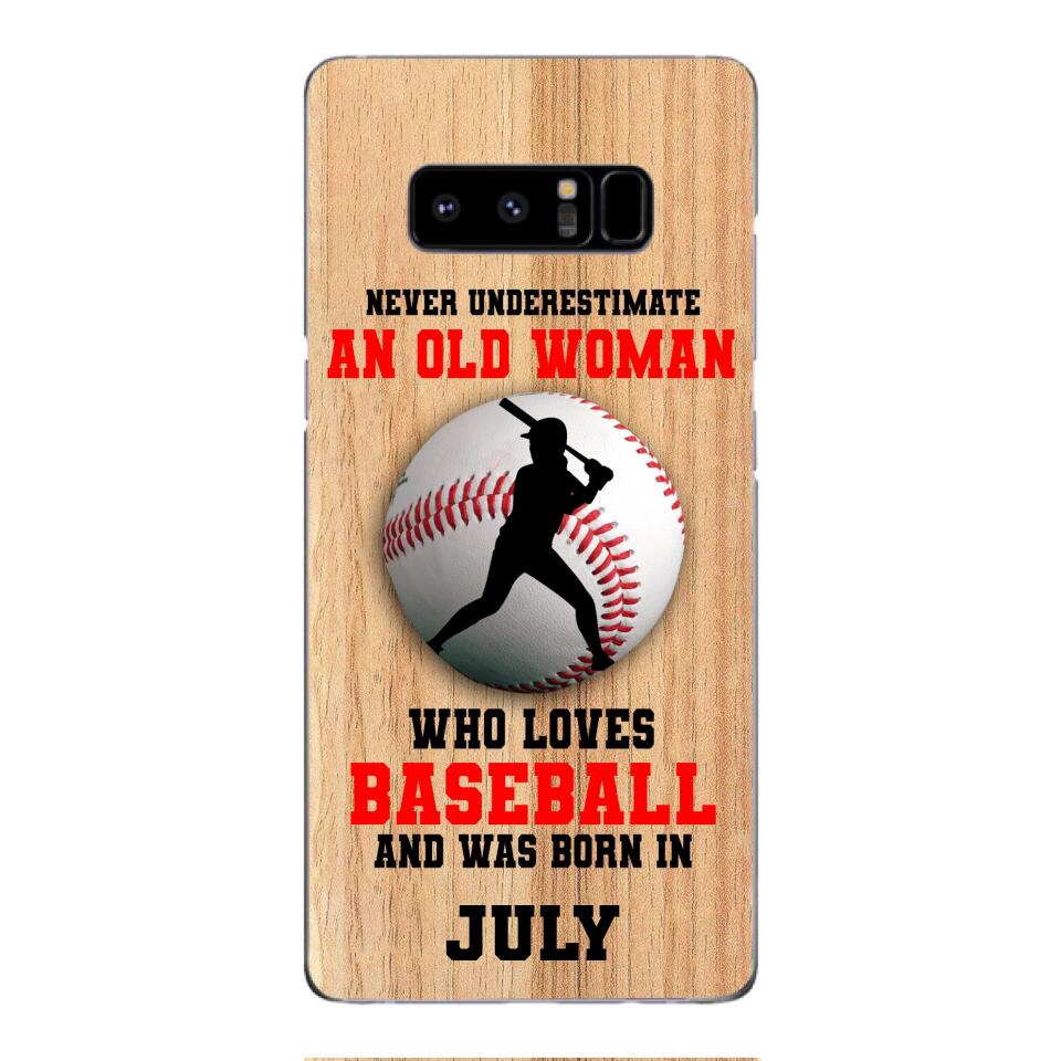 PERSONALIZED OLD WOMAN BASEBALL PHONECASE M3Q 1404