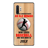 PERSONALIZED OLD WOMAN BASEBALL PHONECASE M3Q 1404