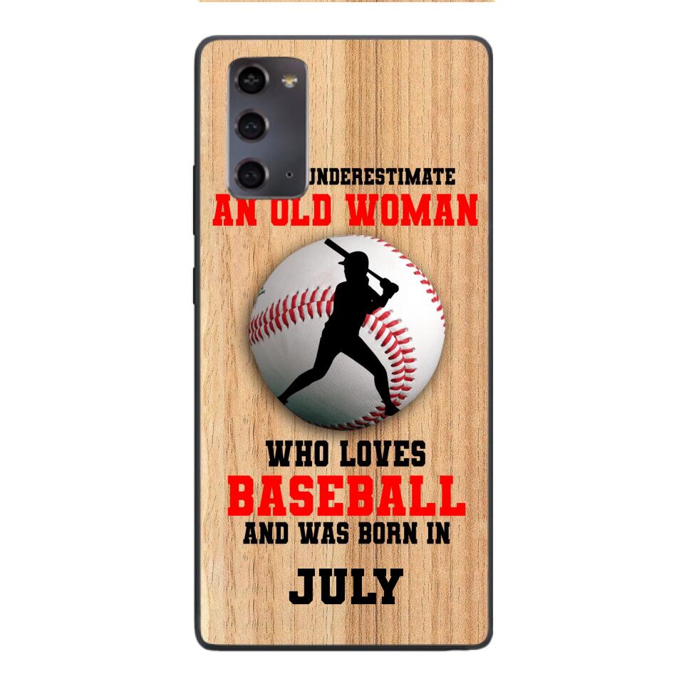 PERSONALIZED OLD WOMAN BASEBALL PHONECASE M3Q 1404