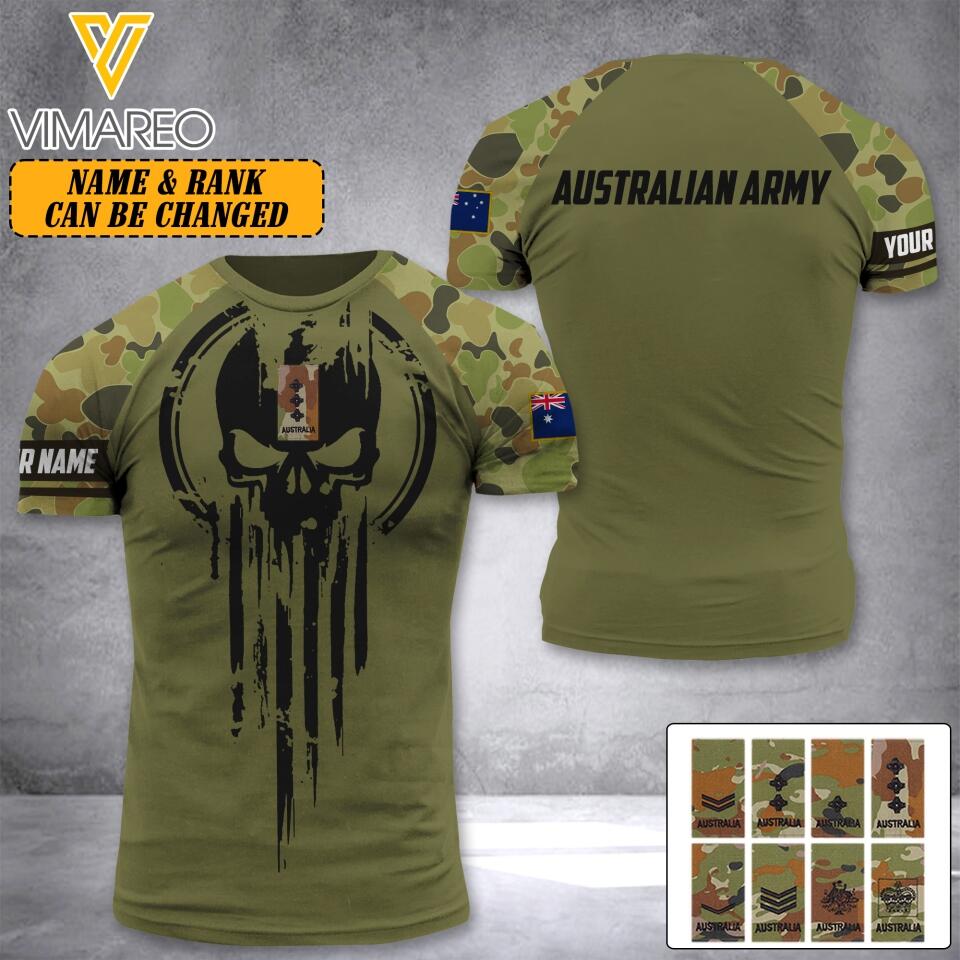 DH Personalized Australian Soldier/Veterans Tshirt 3D Printed DT1404