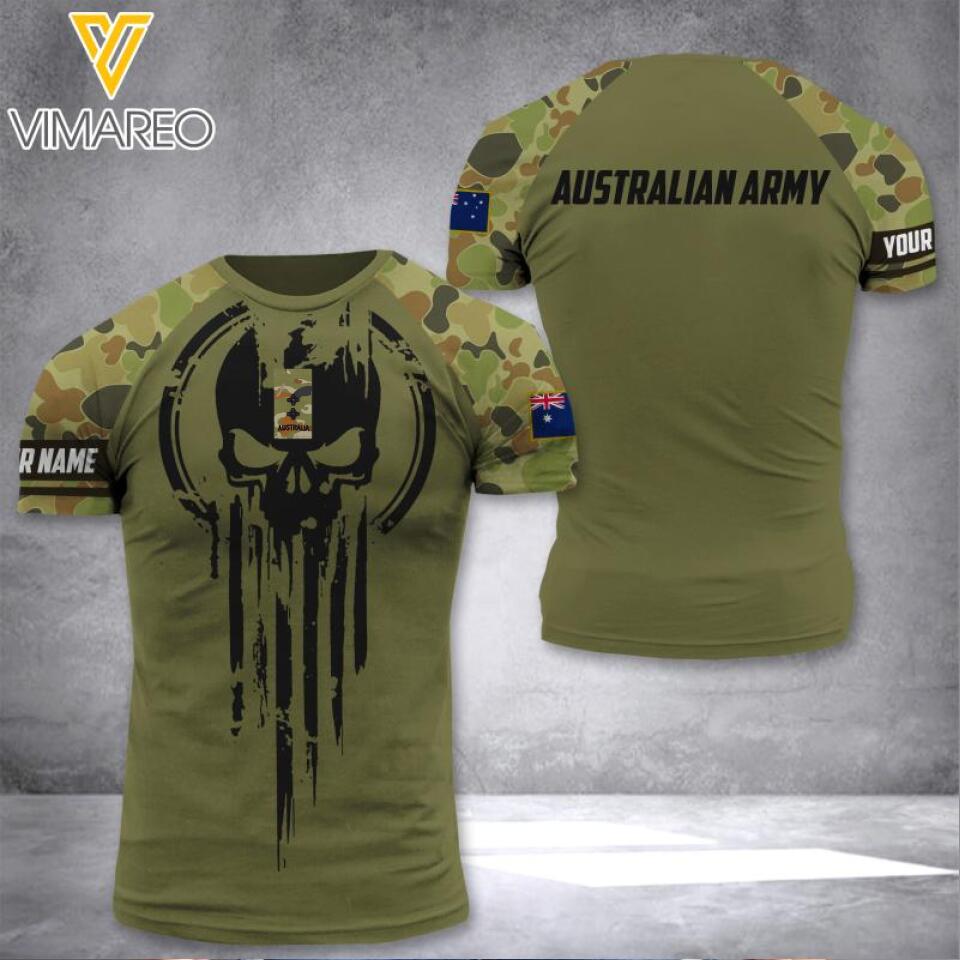 DH Personalized Australian Soldier/Veterans Tshirt 3D Printed DT1404