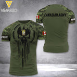 DH Personalized Canadian Soldier/Veterans Tshirt 3D Printed DT1404