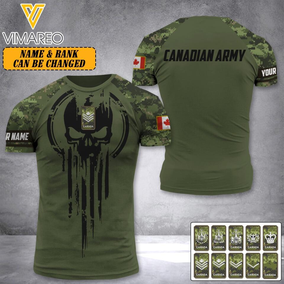 DH Personalized Canadian Soldier/Veterans Tshirt 3D Printed DT1404