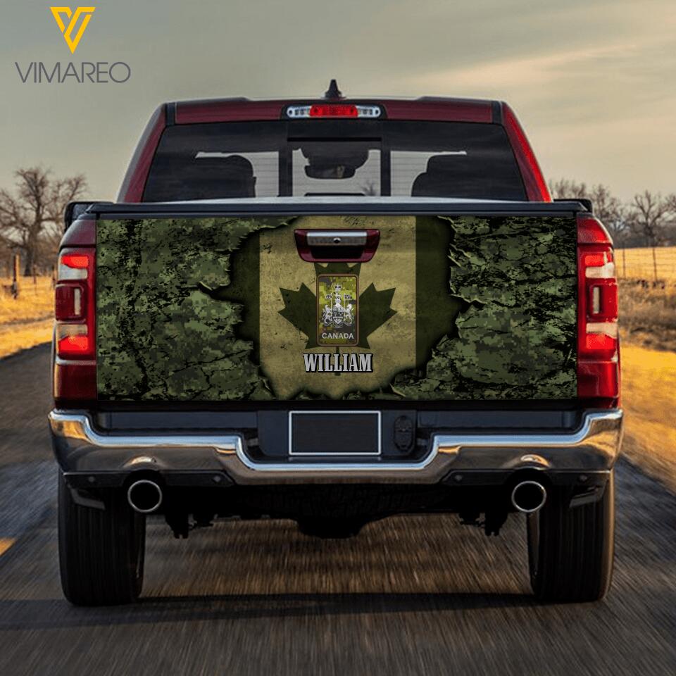 DH Personalized Canadian Soldier Camo Tailgate Decal Printed DT1504