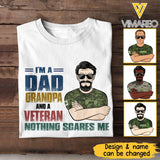 Personalized Canadian Veterans Dad Grandpa Tshirt Printed 22APR-LN15