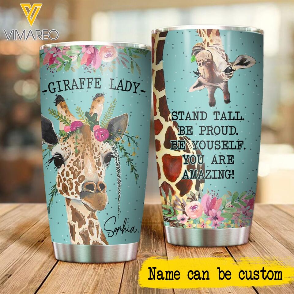 PERSONALIZED GIRAFFE LADY TUMBLER QTDT1604