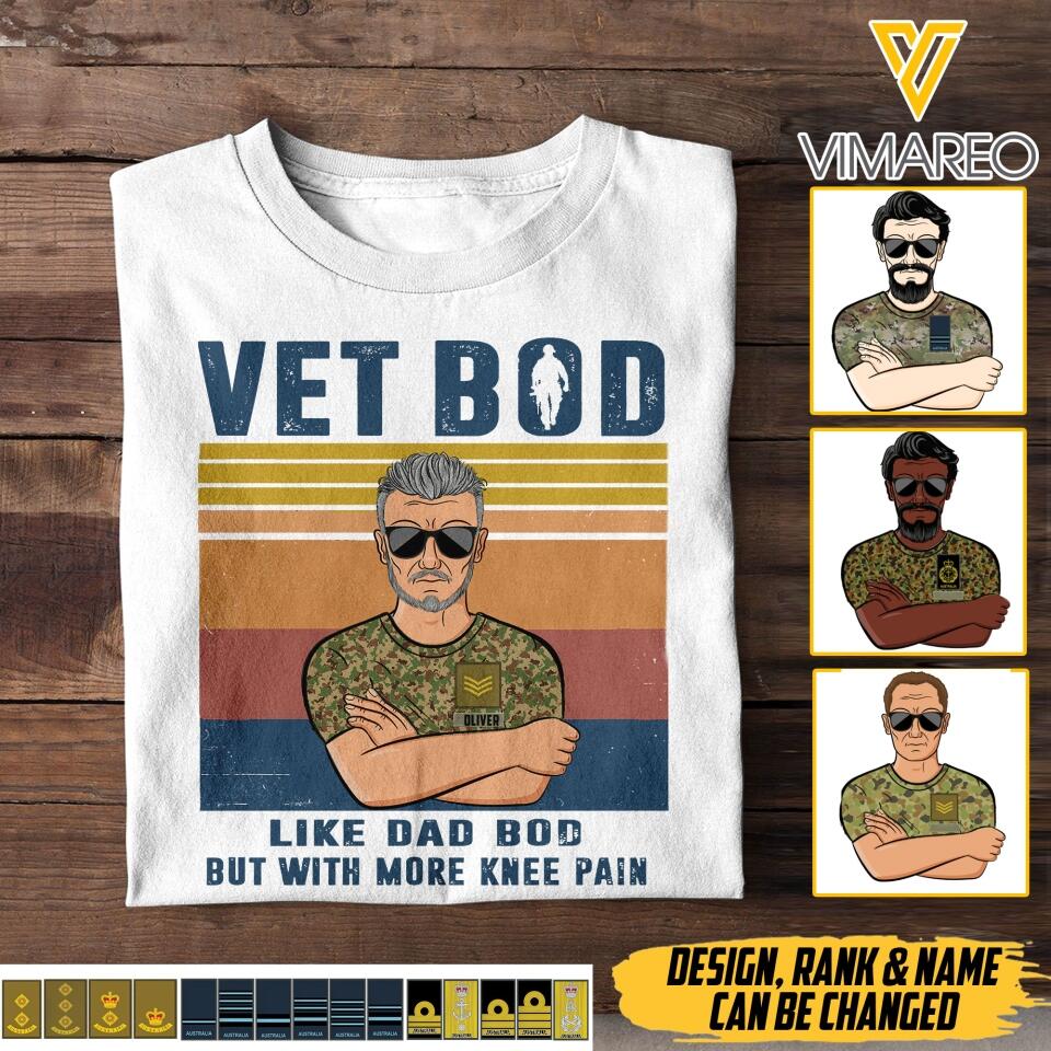 Personalized Australian Vet Bod Camo Tshirt Printed 22APR-LN18