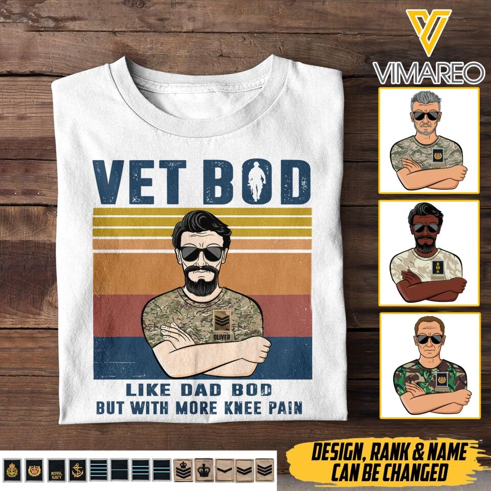 Personalized British Vet Bod Camo Tshirt Printed 22APR-LN18