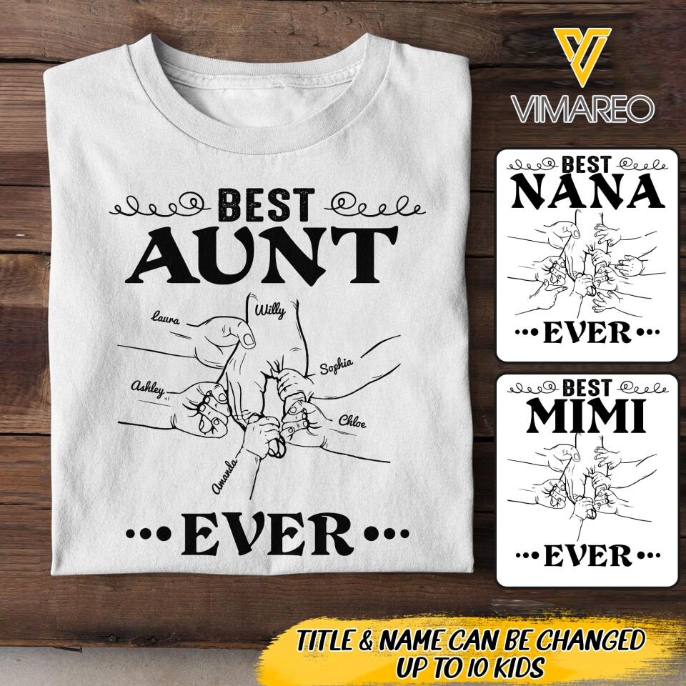 PERSONALIZED BEST AUNT EVER TSHIRT 3T 1904