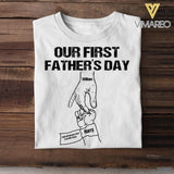 Personalized Our First Father's Day Tshit Printed 22APR-HQ19