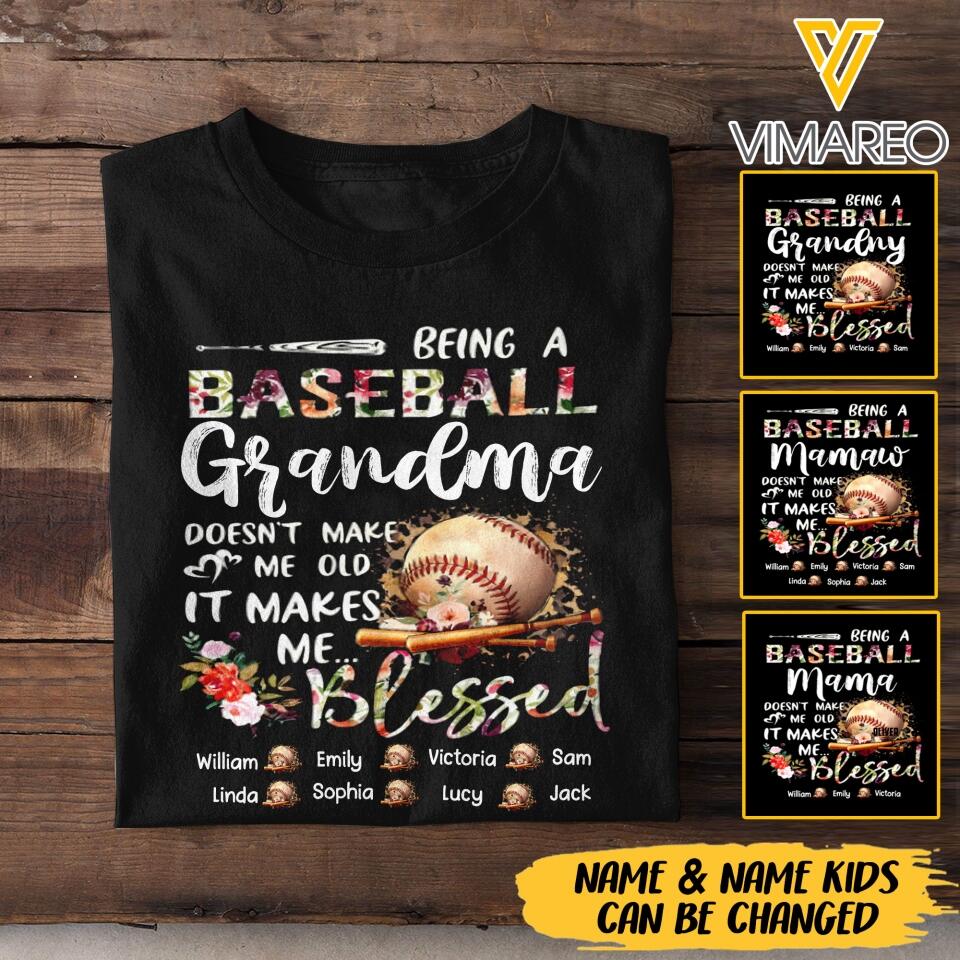 Personalized Being A Baseball Grandma Tshirt Printed 3N 2104