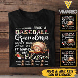 Personalized Being A Baseball Grandma Tshirt Printed 3N 2104