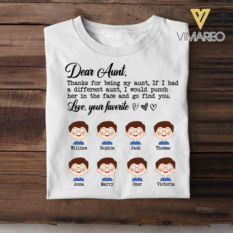 Personalized Aunt KidTshirt Printed 22APR-DT22