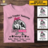 Personalized This Freakin' Awesome Auntasaurus Kid Tshirt Printed 22APR-HQ22