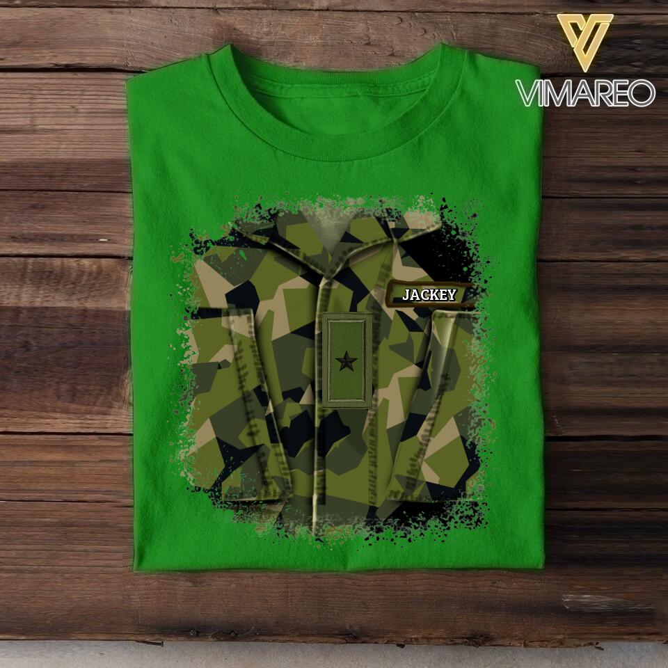 Personalized Swedish Soldier Tshit Printed 22APR-DT23