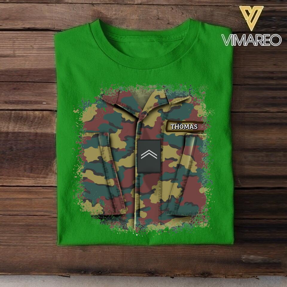 Personalized Belgian Soldier Tshit Printed 22APR-DT23
